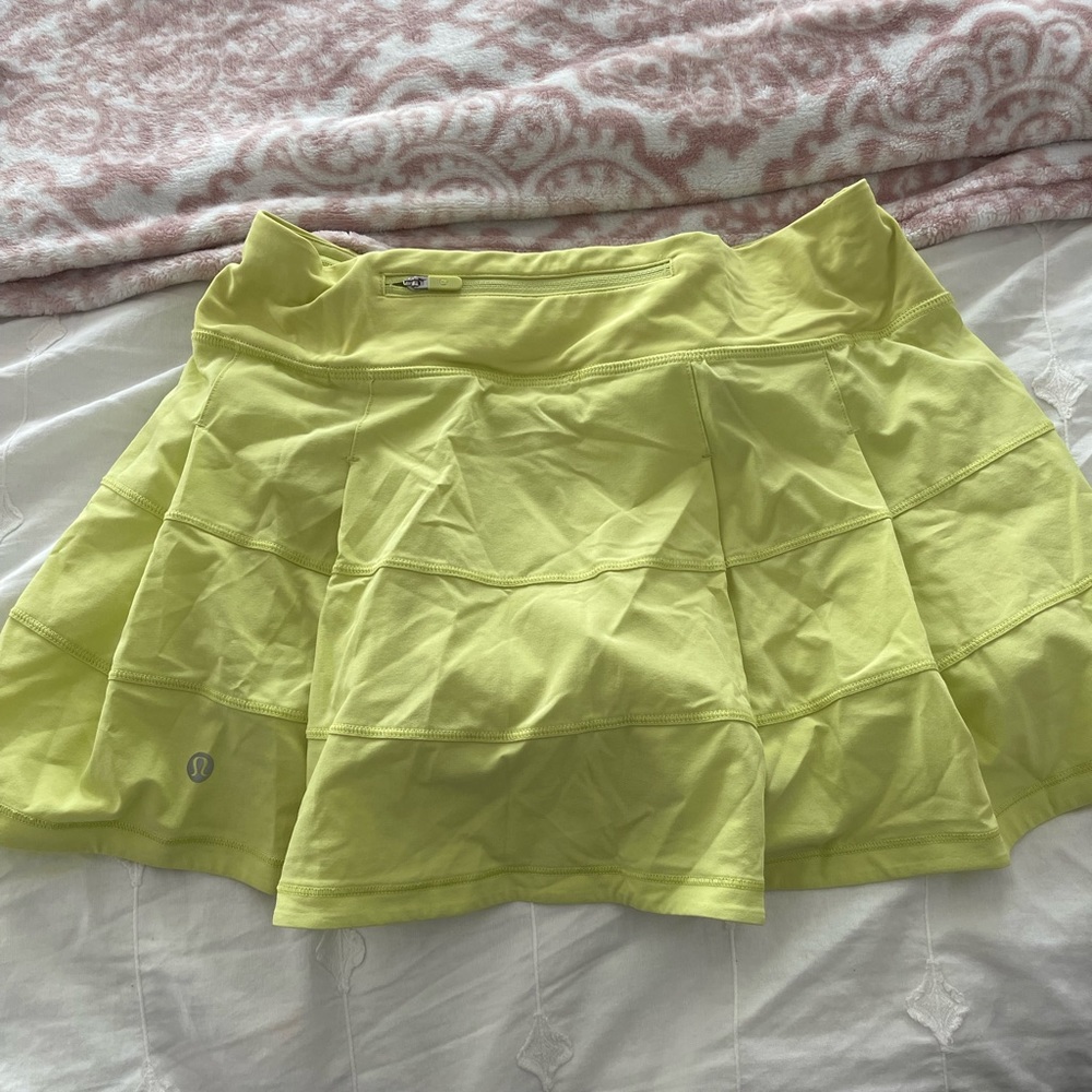 Lululemon lime green pace rival skirt